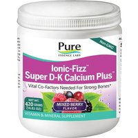Ionic-Fizz Super D-K Calcium Plus Powder - Mixed Berry, 420 g, Pure Essence Labs