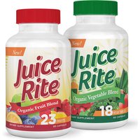 Juice-Rite Organic Fruit Blend & Vegetable Blend, 60 Capsules + 60 Capsules, Newton-Everett