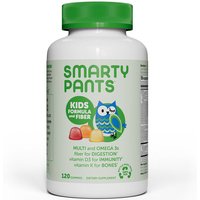 Kids Fiber Complete Gummies (Multivitamin + Omega 3 + Vitamin D + Fiber), 120 Gummies, SmartyPants Vitamins