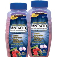 Kirkland Signature Antacid Ultra Strength, Calcium Carbonate 1000 mg, 265 Chewable Tablets x 2 Bottles