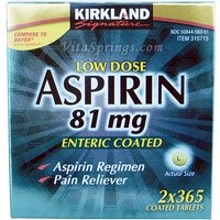 Kirkland Signature Low Dose Aspirin 81 mg Enteric Coated, 365 Tablets