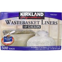 Kirkland Signature Wastebasket Liners Trash Bags 10 Gallon, 500 Bags