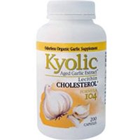 Kyolic Aged Garlic Extract Formula 104, A.G.E. with Lecithin, 200 caps, Wakunaga Kyolic
