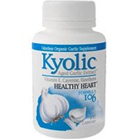 Kyolic Aged Garlic Extract Formula 106, with Vitamin E, Cayenne, Hawthorn, 200 caps, Wakunaga Kyolic