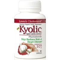 Kyolic Aged Garlic Extract Formula 107, with Phytosterols, 80 Capsules, Wakunaga Kyolic