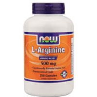 L-Arginine 500mg 250 Caps, NOW Foods
