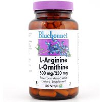 L-Arginine 500 mg & L-Ornithine 250 mg, 100 Vcaps, Bluebonnet Nutrition
