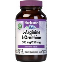 L-Arginine 500 mg & L-Ornithine 250 mg, 50 Vcaps, Bluebonnet Nutrition