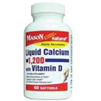 Liquid Calcium 1200 with Vitamin D, 60 Softgels, Mason Natural