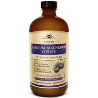 Liquid Calcium Magnesium Citrate with Vitamin D3 - Natural Blueberry Flavor, 16 oz, Solgar