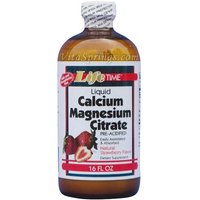 Liquid Calcium Magnesium Citrate - Natural Strawberry Flavor, 16 oz, LifeTime