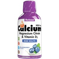 Liquid Calcium Magnesium Citrate Plus Vitamin D3, Natural Blueberry Flavor, 16 oz, Bluebonnet Nutrition