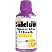 Liquid Calcium Magnesium Citrate Plus Vitamin D3, Natural Lemon Flavor, 16 oz, Bluebonnet Nutrition