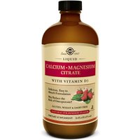 Liquid Calcium Magnesium Citrate with Vitamin D3 - Natural Strawberry Flavor, 16 oz, Solgar
