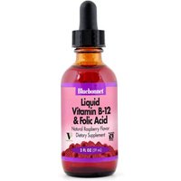 Liquid Vitamin B-12 & Folic Acid, Natural Raspberry Flavor, 2 oz, Bluebonnet Nutrition