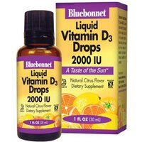 Liquid Vitamin D3 Drops 2000 IU, Natural Citrus Flavor, 1 oz, Bluebonnet Nutrition