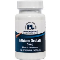 Lithium Orotate, 100 Vegetable Capsules, Progressive Laboratories