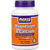 Magnesium & Calcium, Reverse 2:1 Ratio, 100 Tablets, NOW Foods