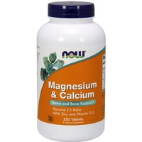 Magnesium & Calcium, Reverse 2:1 Ratio, Value Size, 250 Tablets, NOW Foods