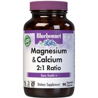 Magnesium Plus Calcium 2:1 Ratio, 90 Vcaps, Bluebonnet Nutrition