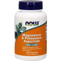Magnesium & Potassium Aspartate with Taurine 120 Caps, NOW Foods