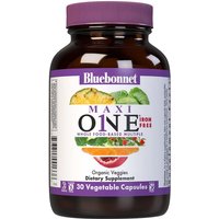 Maxi One Whole Food-Based Multiple, Iron Free, 30 Vegetable Capsules, Bluebonnet Nutrition