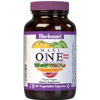Maxi One Whole Food-Based Multiple, Iron Free, 60 Vegetable Capsules, Bluebonnet Nutrition