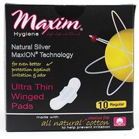 MaxION Ultra Thin Winged Pads, Regular/Daytime, 10 ct, Maxim Hygiene Products