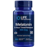 Melatonin 6 Hour Timed Release, 300 mcg, 100 Vegetarian Tablets, Life Extension