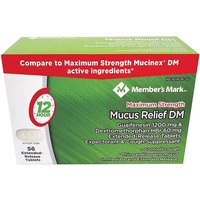Members Mark Mucus Relief DM, Maximum Strength, 56 Extended-Release Tablets