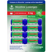 Members Mark Nicotine Lozenges 4 mg, Mint Flavor, 27 ct x 8 Pack