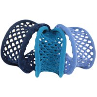 Mesh Hair Elastic - Paris - Assorted (Indigo, Aqua, Smoke Blue), 3 ct Per Card, DiPrima Beauty