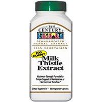 Milk Thistle Extract 200 Vegetarian Capsules, 21st Century Health Care