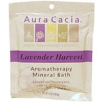 Mineral Bath Lavender Harvest, Aromatherapy Mineral Bath Salt, 2.5 oz Packet, Aura Cacia