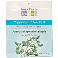 Mineral Bath Salt Peppermint Harvest, 2.5 oz Packet, Aura Cacia