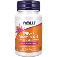 MK-7 Vitamin K-2, Extra Strength 300 mcg, 60 Veg Capsules, NOW Foods