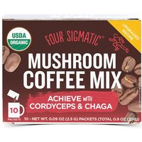 Mushroom Coffee Mix, with Cordyceps & Chaga, 10 Packets, Four Sigmatic