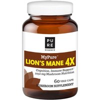 MyPure Lions Mane 4X Mushroom Supplement, 60 Vegetarian Capsules, Pure Essence Labs