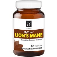 MyPure Lions Mane Mushroom Supplement, 60 Vegetarian Capsules, Pure Essence Labs