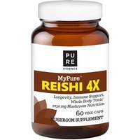 MyPure Reishi 4X Mushroom Supplement, 60 Vegetarian Capsules, Pure Essence Labs