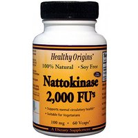 Nattokinase 2,000 FUs, 100 mg, 60 Vcaps, Healthy Origins