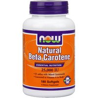 Natural Beta Carotene 25,000 IU 180 Softgels, NOW Foods