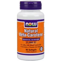 Natural Beta Carotene 25,000 IU 90 Softgels, NOW Foods