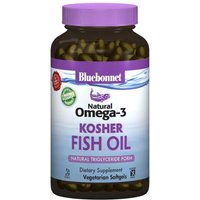 Natural Omega-3 Kosher Fish Oil, 60 Vegetarian Softgels, Bluebonnet Nutrition