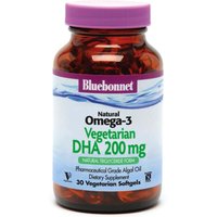 Natural Omega-3 Vegetarian DHA 200 mg, 60 Softgels, Bluebonnet Nutrition