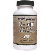 Natural Vitamin E-400IU, Mixed Tocopherols, 180 SoftGels, Healthy Origins