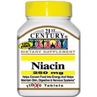 Niacin 250 mg 110 Tablets, 21st Century Health Care
