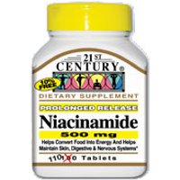 Niacinamide Prolonged Release 500 mg, 110 Tablets, 21st Century Health Care