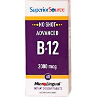 No Shot Advanced B12 2000 mcg, 60 Instant Dissolve Tablets, Superior Source