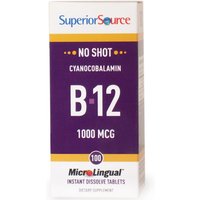 No Shot B12 1000 mcg (as Cyanocobalamin), 100 Instant Dissolve Tablets, Superior Source